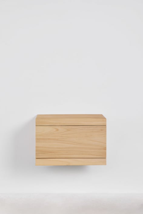 Conjunto de móvel de casa de banho suspenso 60x45 cm em madeira de teca Belivetta