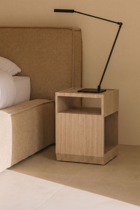 Mesa de cabeceira 35x35 cm em MDF e chapa Brisbane