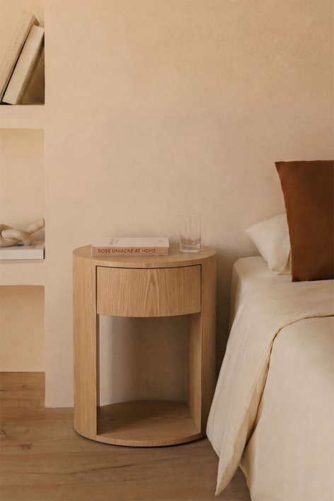 Mesa de cabeceira Ø40 cm em MDF Adrido