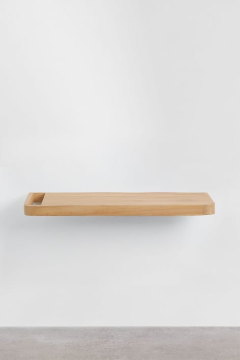 Conjunto de móvel de casa de banho 110x45 cm suspenso em madeira de teca Neill
