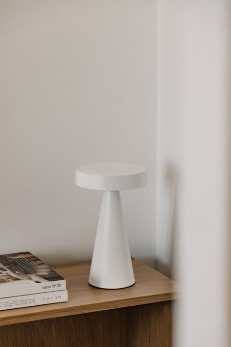 Candeeiro de mesa LED sem fios em ferro Catinca - Branco