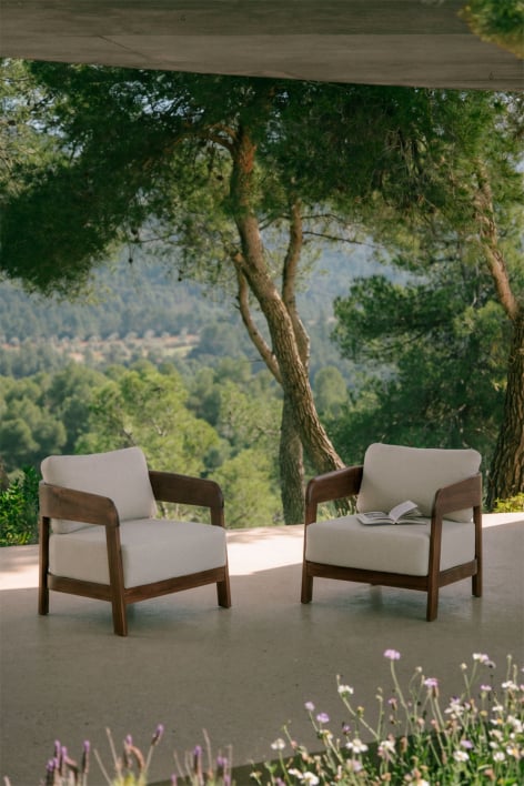 Pack de 2 cadeirões de jardim em madeira de acácia Uleno