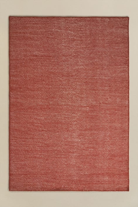 Tapete retangular em lã Jultriz - Vermelho Argila