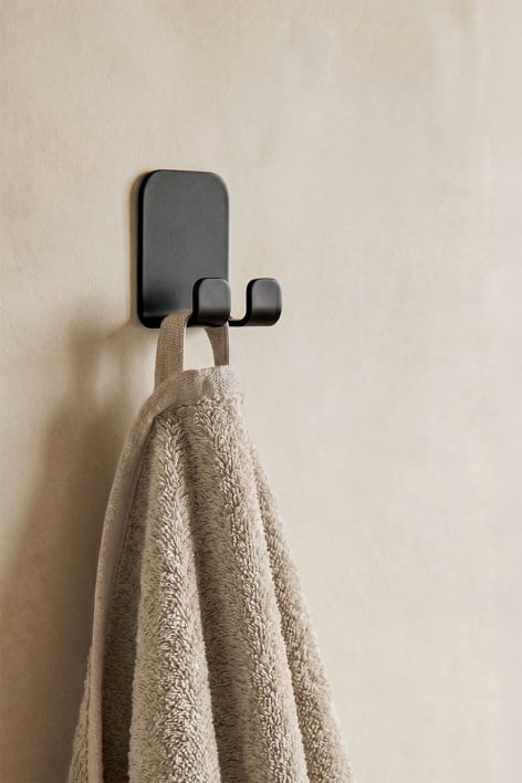 Cabide de casa de banho em aço inoxidável e preto mate Ondreli