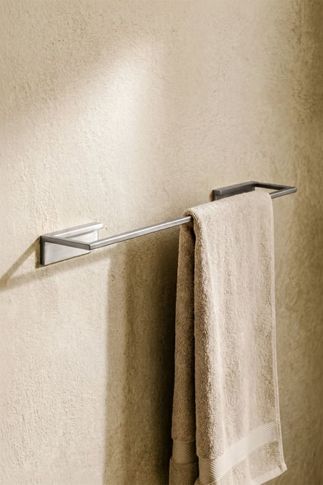 Toalheiro de parede adesivo com barra de 45 cm para casa de banho em aço inoxidável cinzento escovado Jalter