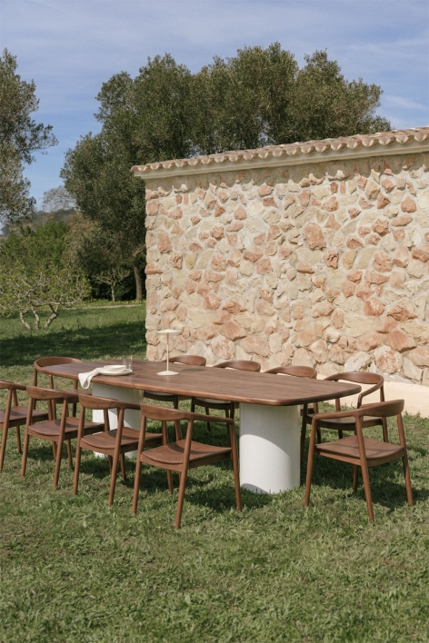 Mesa de jardim retangular 270x110 cm em madeira de acácia Bogotá