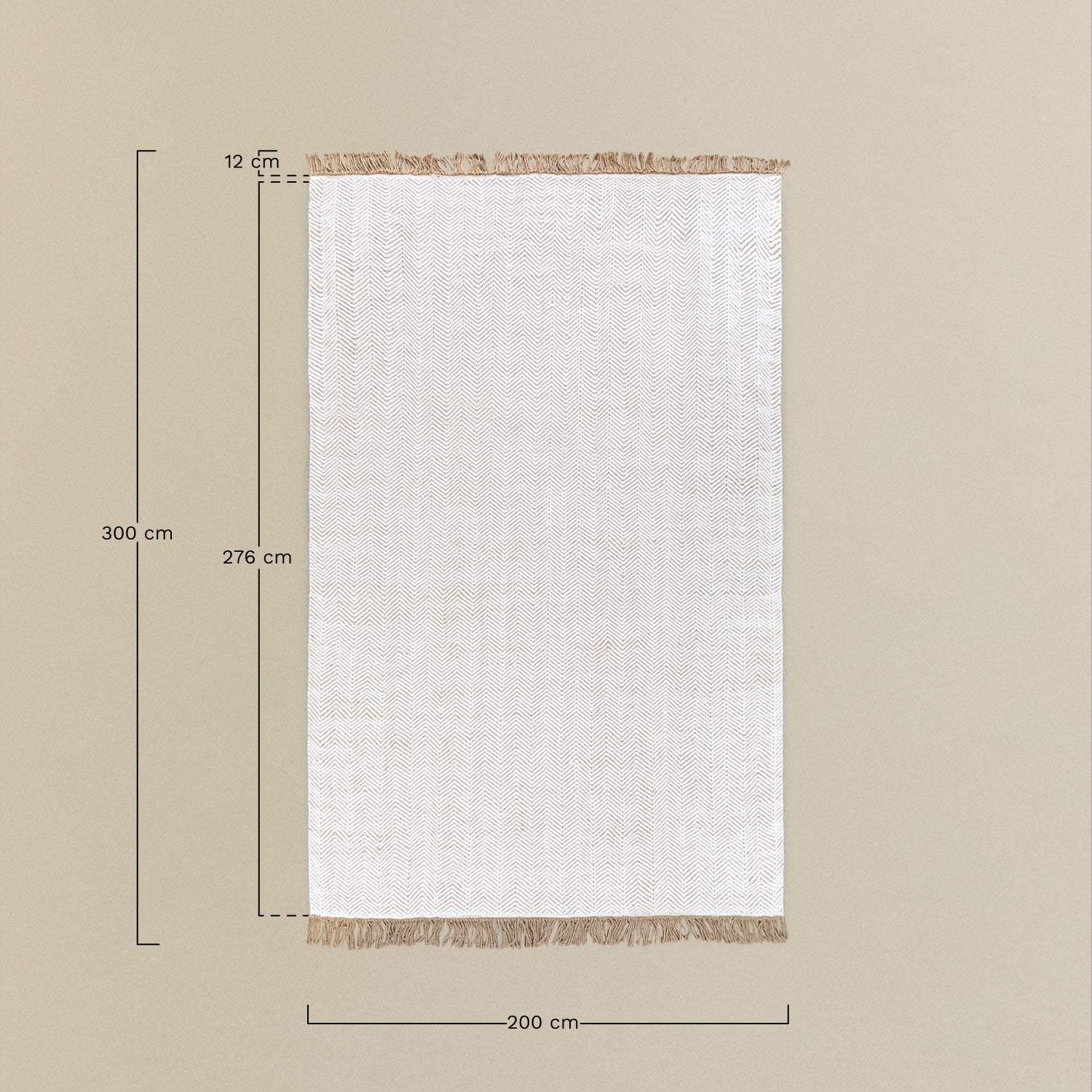 Alfombra de exterior retangular 200x300 cm em polietileno e juta Maxandra, Dimens&otilde;es