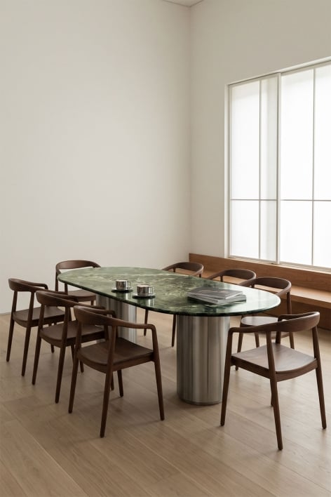 Oval dining table 220x110 cm Luceida - Mármore Verde Udaipur