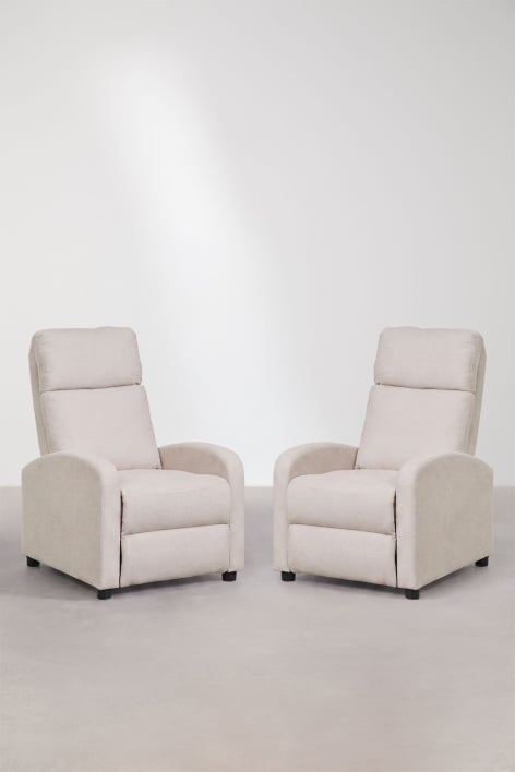 Pack de 2 poltronas reclináveis estofadas Libuliana