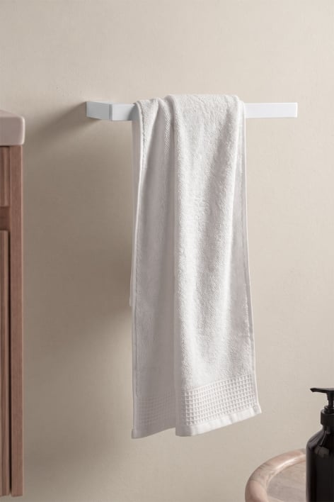 Toalheiro de parede com barra de 30 cm para casa de banho em aço inoxidável branco Olvam
