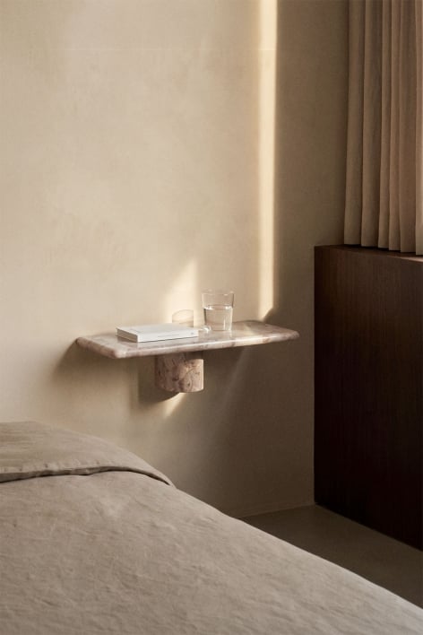 Mesa de cabeceira flutuante 35x15 cm em mármore Uganda