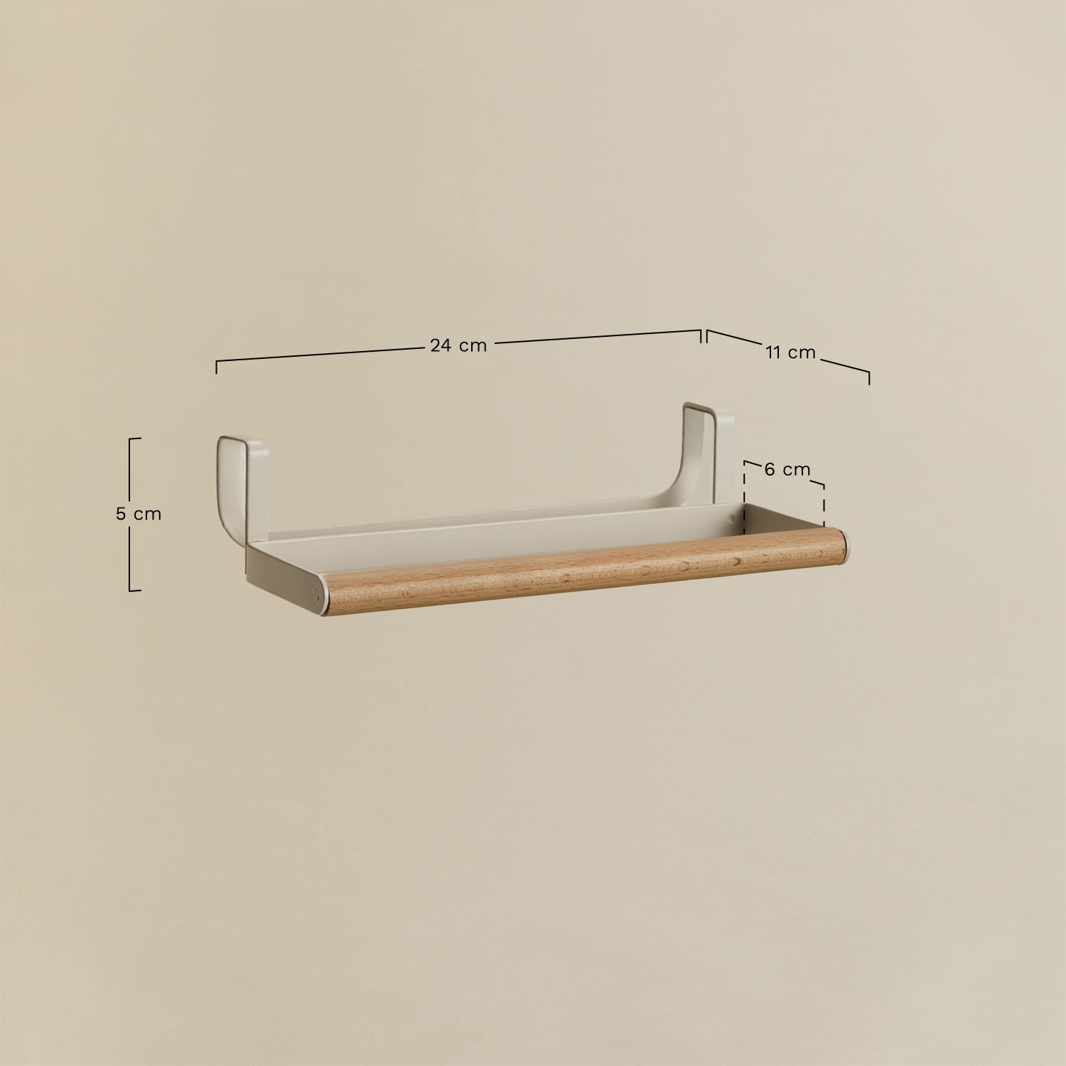 Suporte para panos de cozinha em ferro e madeira de borracha Celine, Dimens&otilde;es