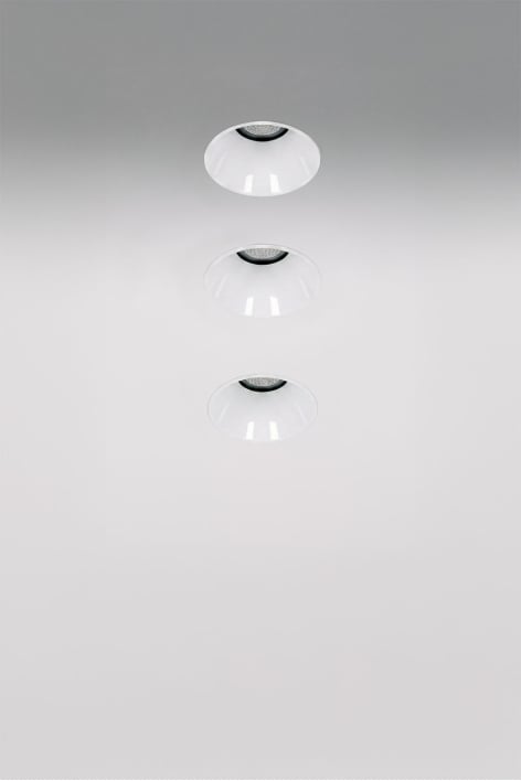 Pack de 3 downlights LED embutidos sem moldura trimless redondos Ø3,6 cm para exterior em alumínio Orelva