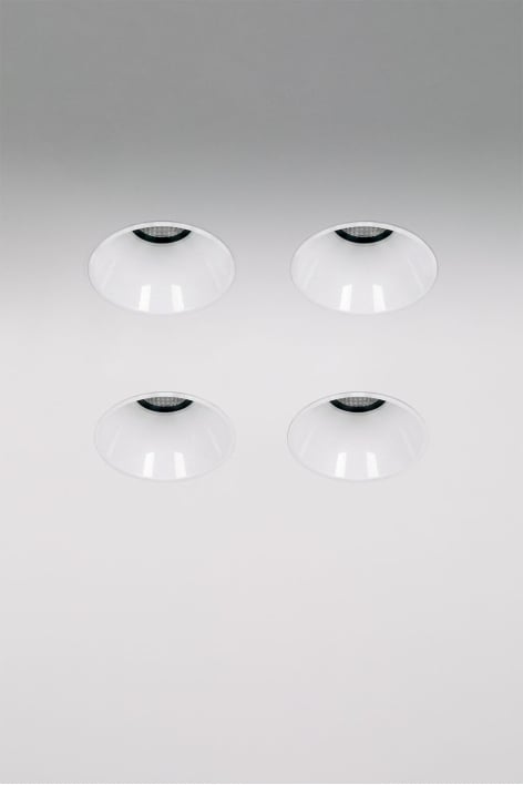 Pack de 4 downlights LED embutidos sem moldura trimless redondos Ø5,3 cm em alumínio Orelva