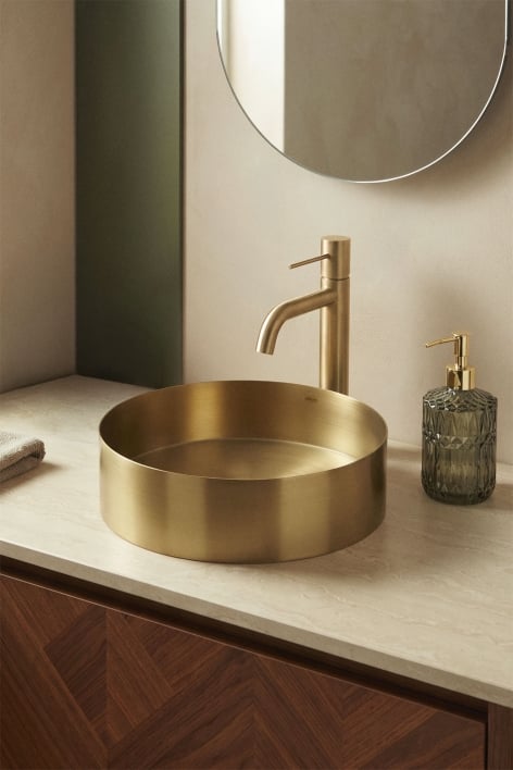 Lavabo redondo Ø40 cm em aço inoxidável Lemia