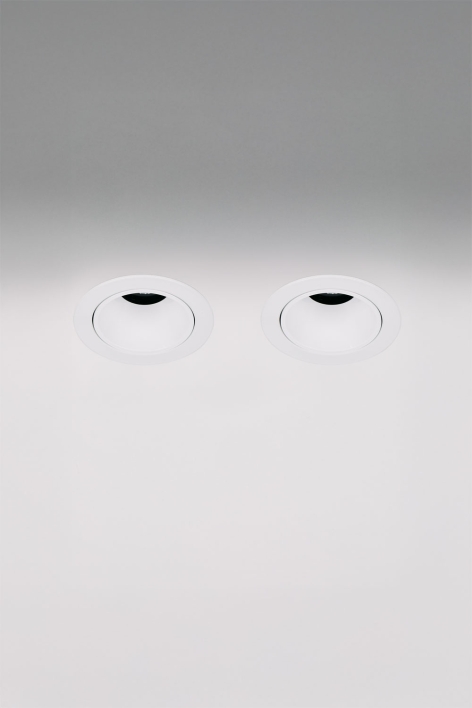 Pack de 2 downlights LED embutidos com molduras redondas Ø5 cm em alumínio Orelva