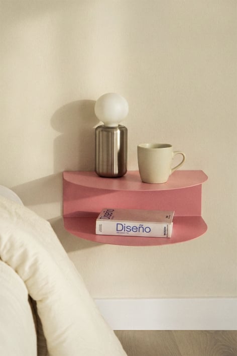 Floating nightstand in Taifa steel - Cor-De-Rosa Peônia