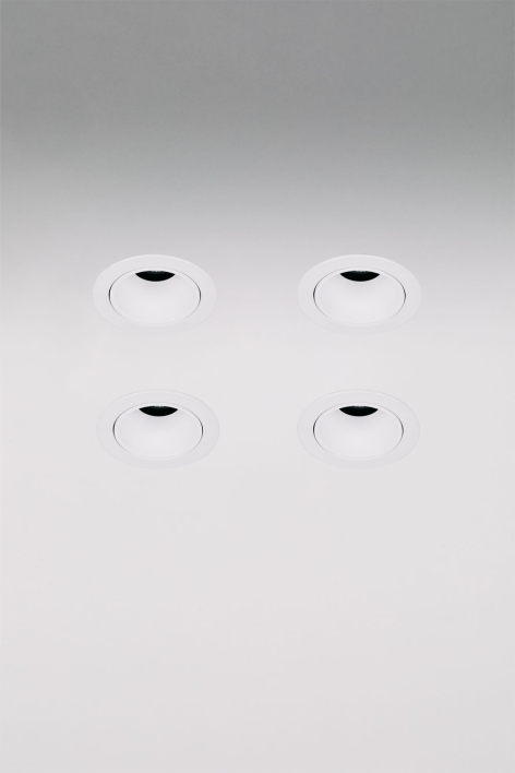 Pack de 4 downlights LED embutidos com molduras redondas Ø5 cm em alumínio Orelva