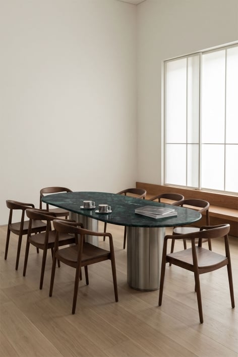 Mesa de jantar oval 220 x 110 cm Luceida