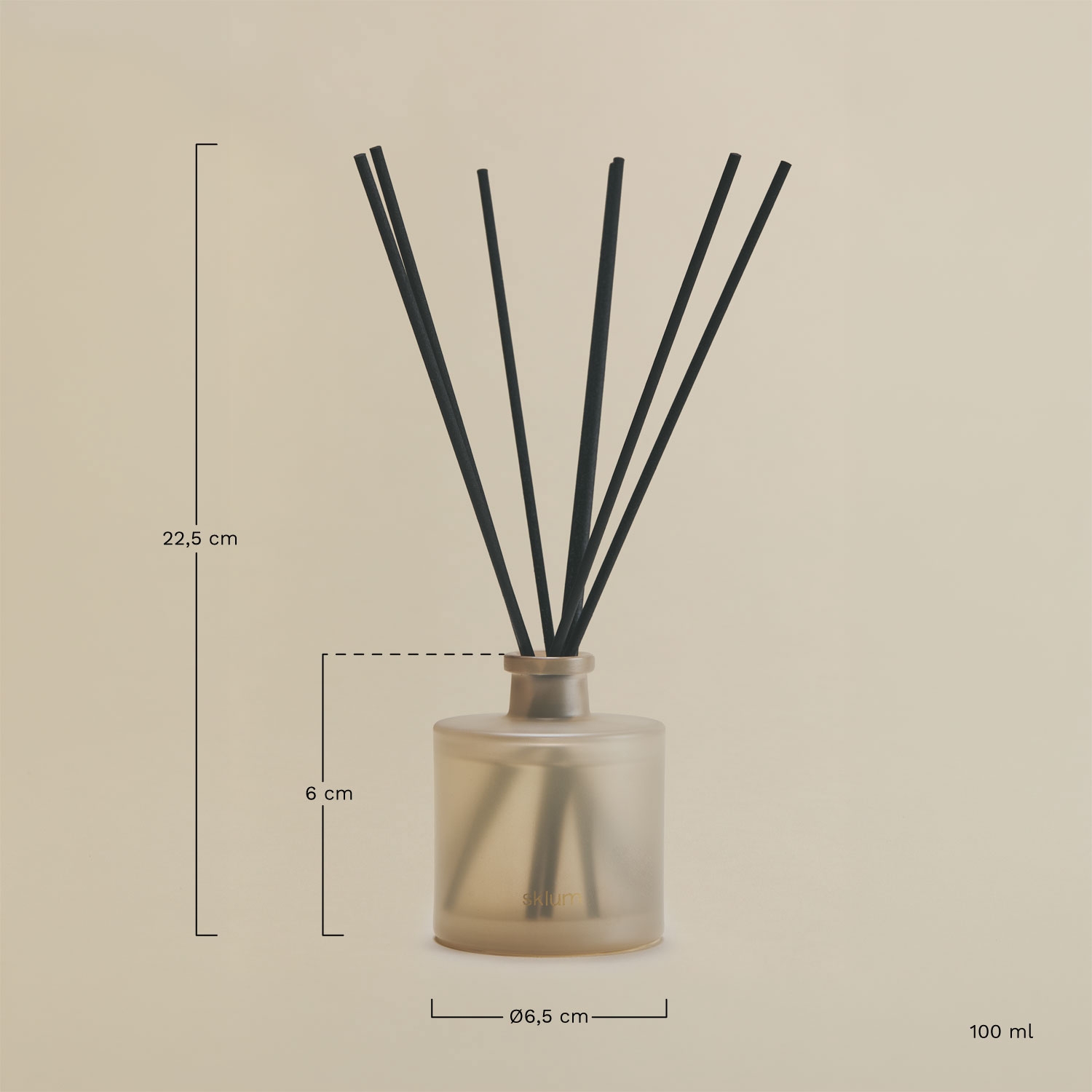 Ambientador mikado 100 ml em vidro Pure Linen, Dimens&otilde;es