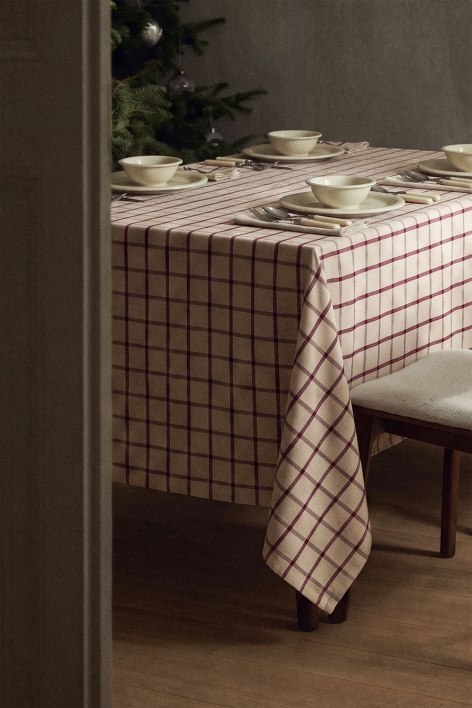 Toalha de mesa de 150x150 cm em algodão Oriska