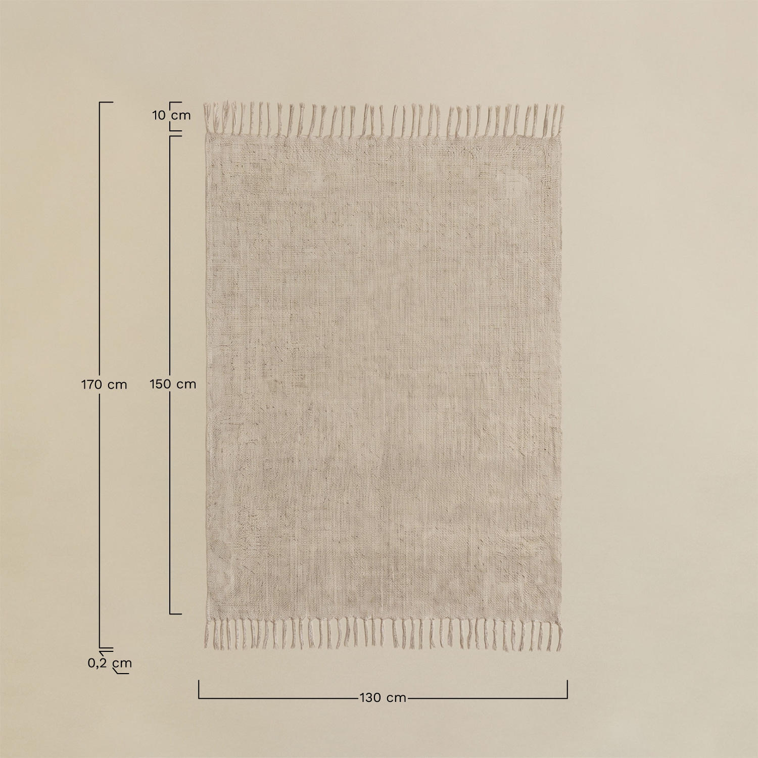 Manta plaid em chenille Maidina, Dimens&otilde;es