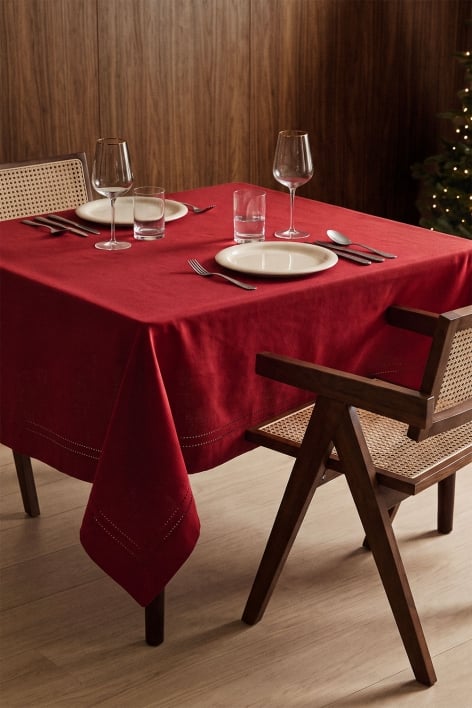 Toalha de mesa de 150x150 cm em algodão Eirsen