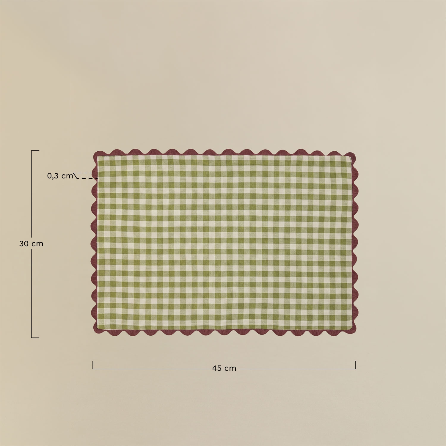 Individual de mesa em algodão Isvel, Dimens&otilde;es