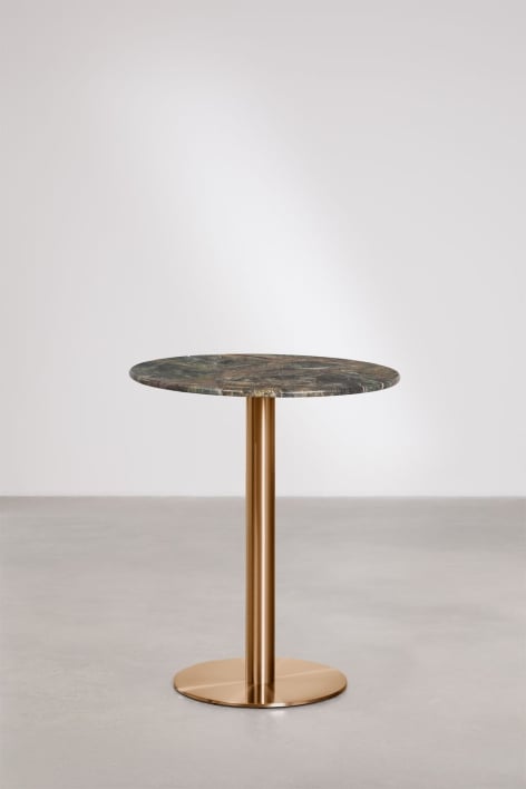 Mesa de bar redonda em pedra natural Xiren - Mármore Verde Forest