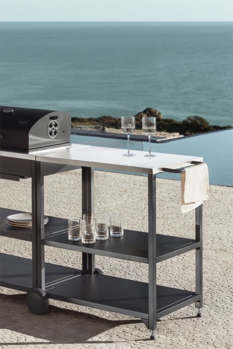 Carrinho modular de cozinha para exterior em aço Savona