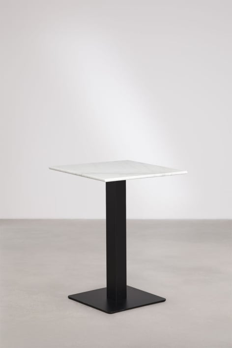 Square bar table in Livanto natural stone - Mármore Branco Guangxi - Preto