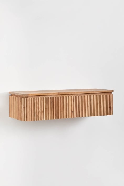 Consola de parede para entrada 80x30 cm em madeira de acácia Biljandi