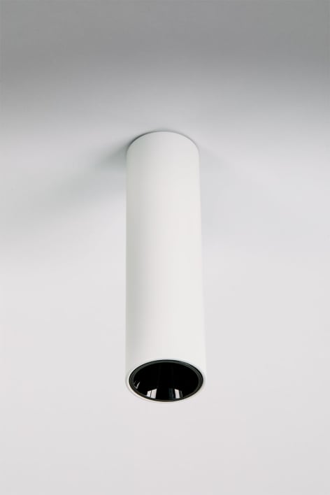 Aplique de teto LED de superfície redondo em alumínio Gensap - Branco - Preto