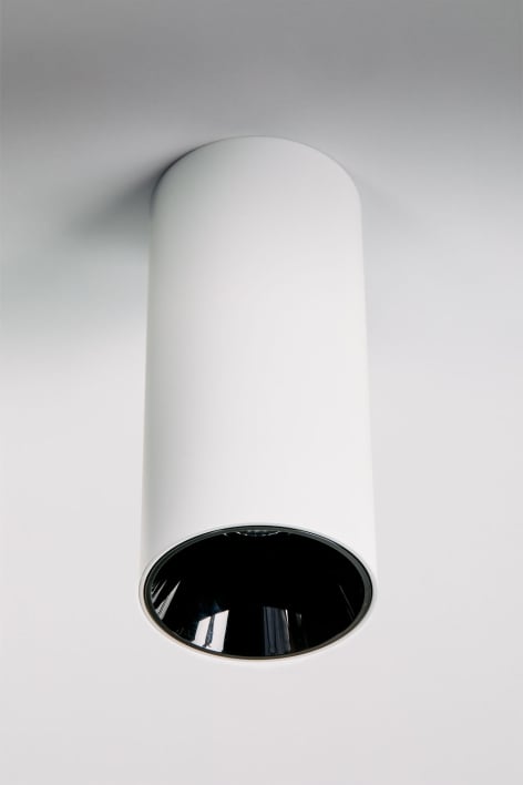 Aplique de teto LED de superfície redondo em alumínio Gensap - Branco - Preto