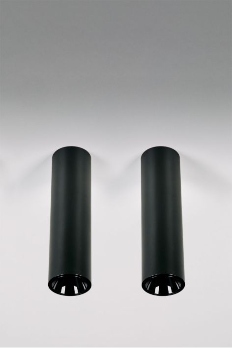 Pack de 2 apliques de teto LED de superfície redondos Ø4 cm para exterior em alumínio Luisiana
