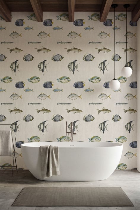 Pack de 2 painéis de papel de parede autocolantes Nerilo 65×260 cm - Cinzento Areia