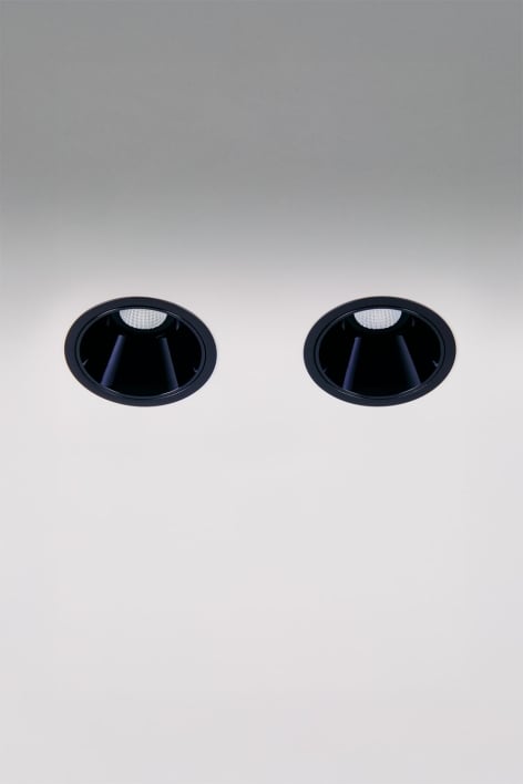 Pack de 2 downlights LED embutidos com molduras Ø7 cm em alumínio com acendimento e apagamento progressivo Luisiana
