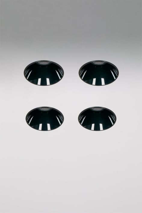 Pack de 4 downlights LED trimless Ø5,3 cm em alumínio com acendimento e apagamento progressivo Luisiana