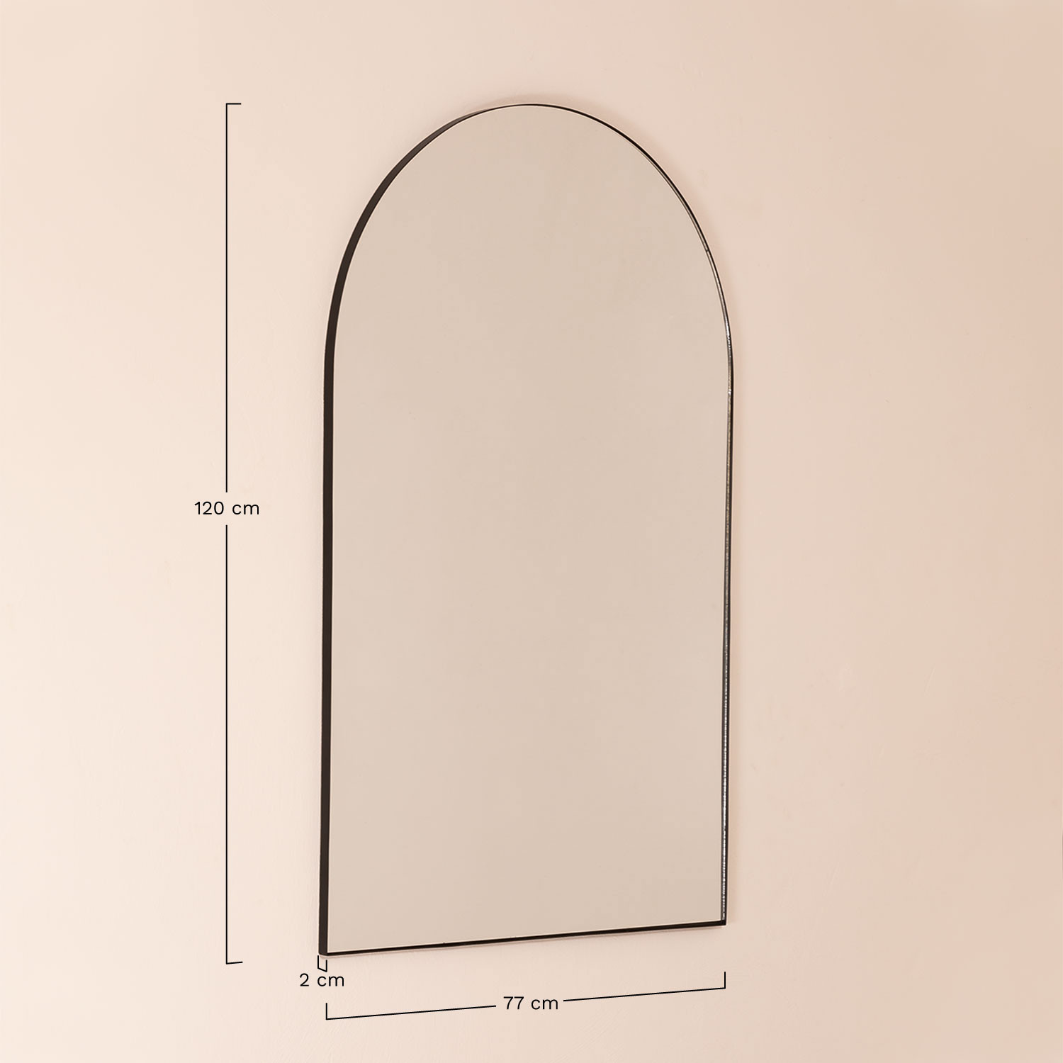 Espelho de Parede de Metal (120x77 cm) Ingrid, Dimens&otilde;es