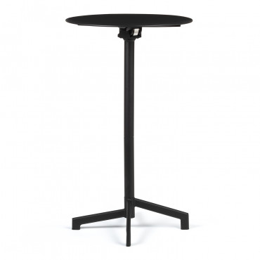 Mesa De Bar Redonda Ø60 Cm Dobrável E Conversível Em 2 Alturas Em Aço Dely Preto - Sklum