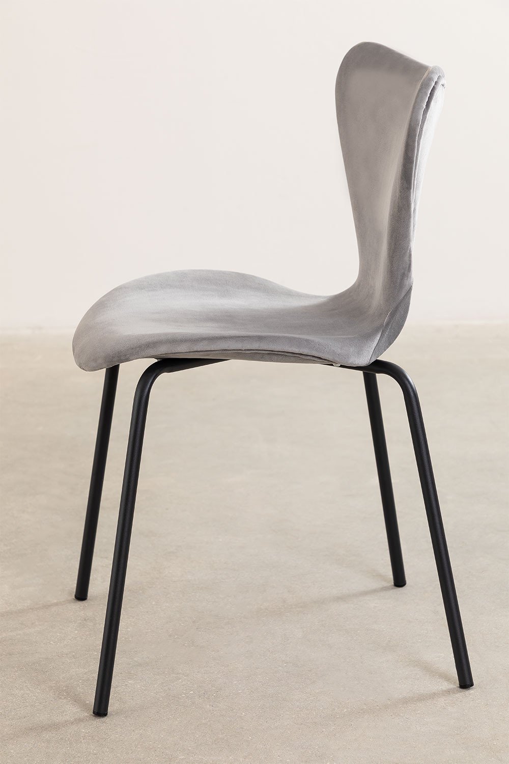 Cadeira de jantar empilhável em estilo veludo, imagem de galeria 2