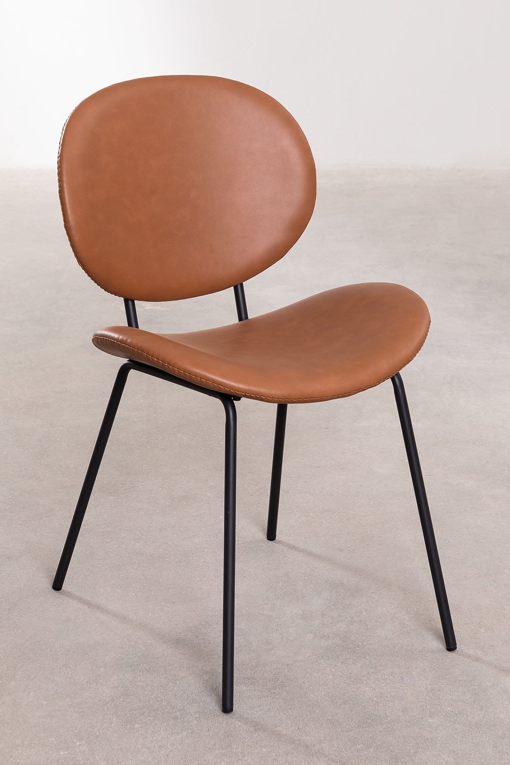 Cadeira de jantar em couro Laure, imagem de galeria 1