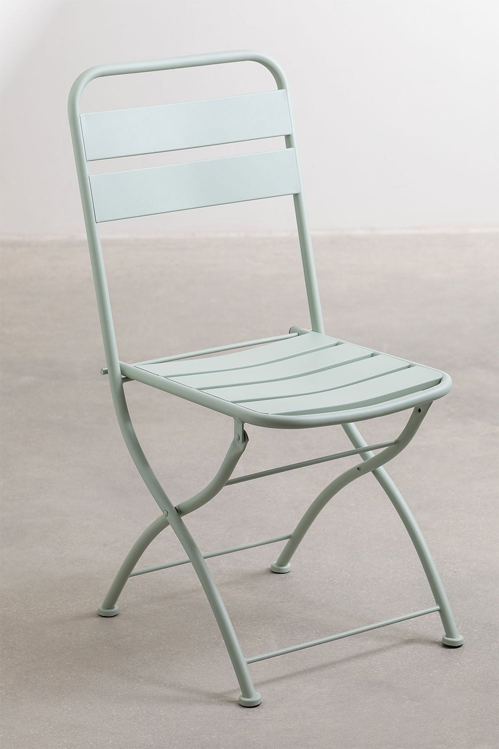 Conjunto de mesa quadrada 60x60 cm dobrável e 2 cadeiras dobráveis em aço Janti, imagem de galeria 3