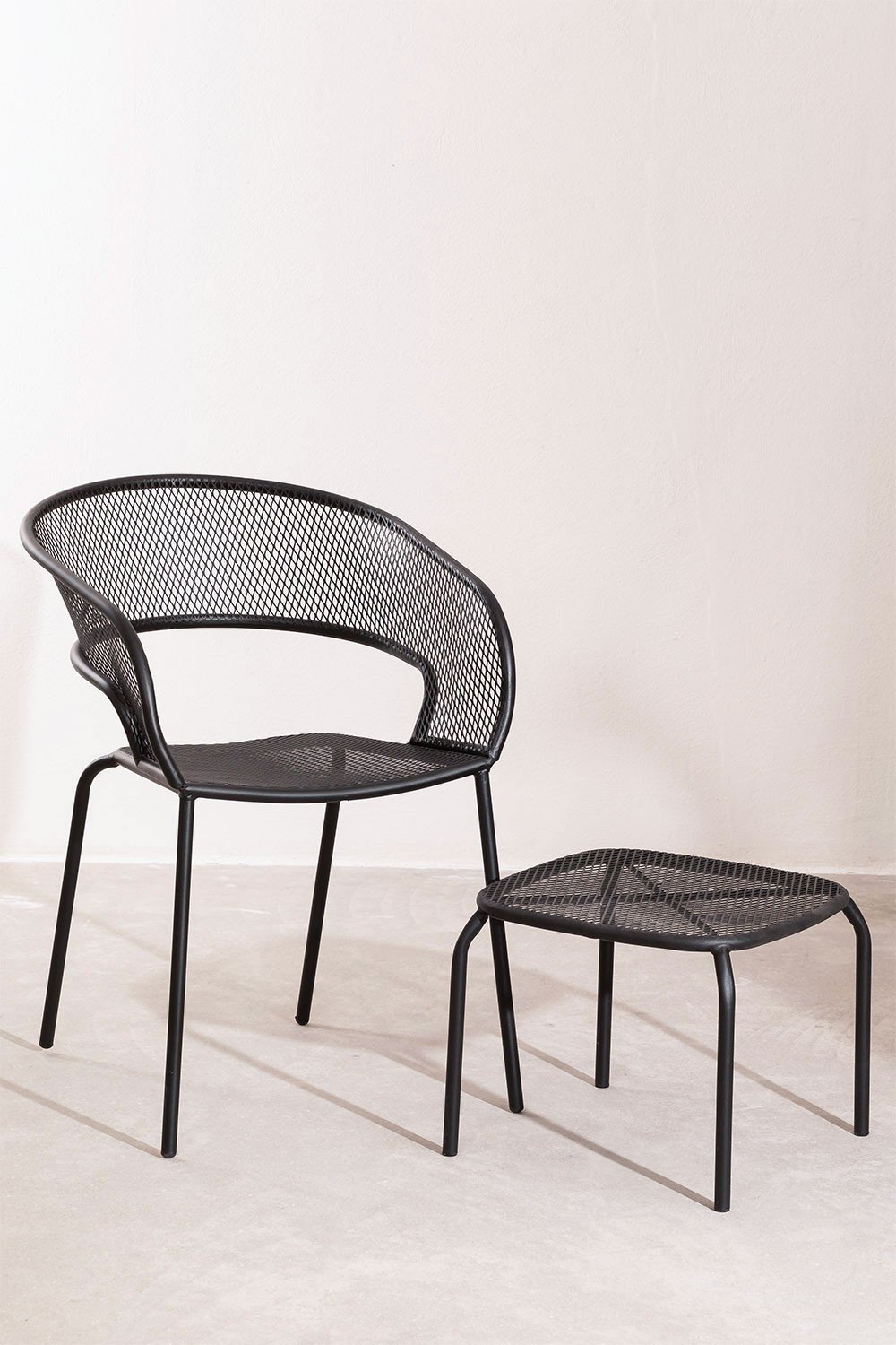 Mesa auxiliar para jardim quadrada 40x40 cm em aço Dylha, imagem de galeria 6