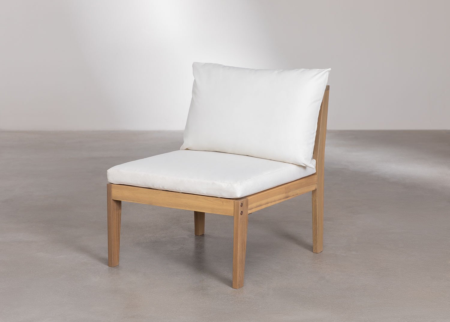 Sofá de jardim modular de 4 peças com braços em madeira de acácia Filips         , imagem de galeria 4