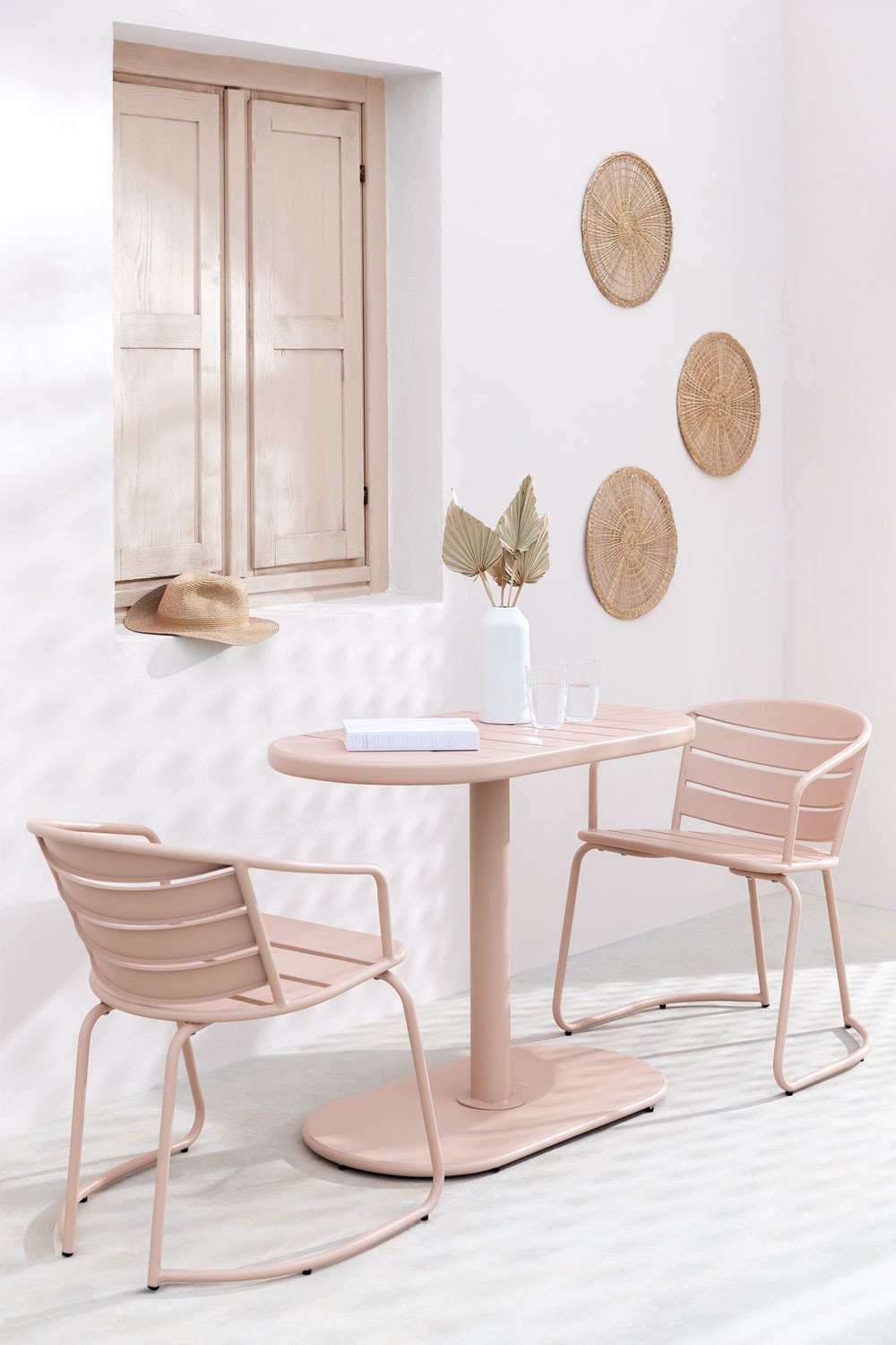 Conjunto de mesa oval e 2 cadeiras de jardim Janti, imagem de galeria 1