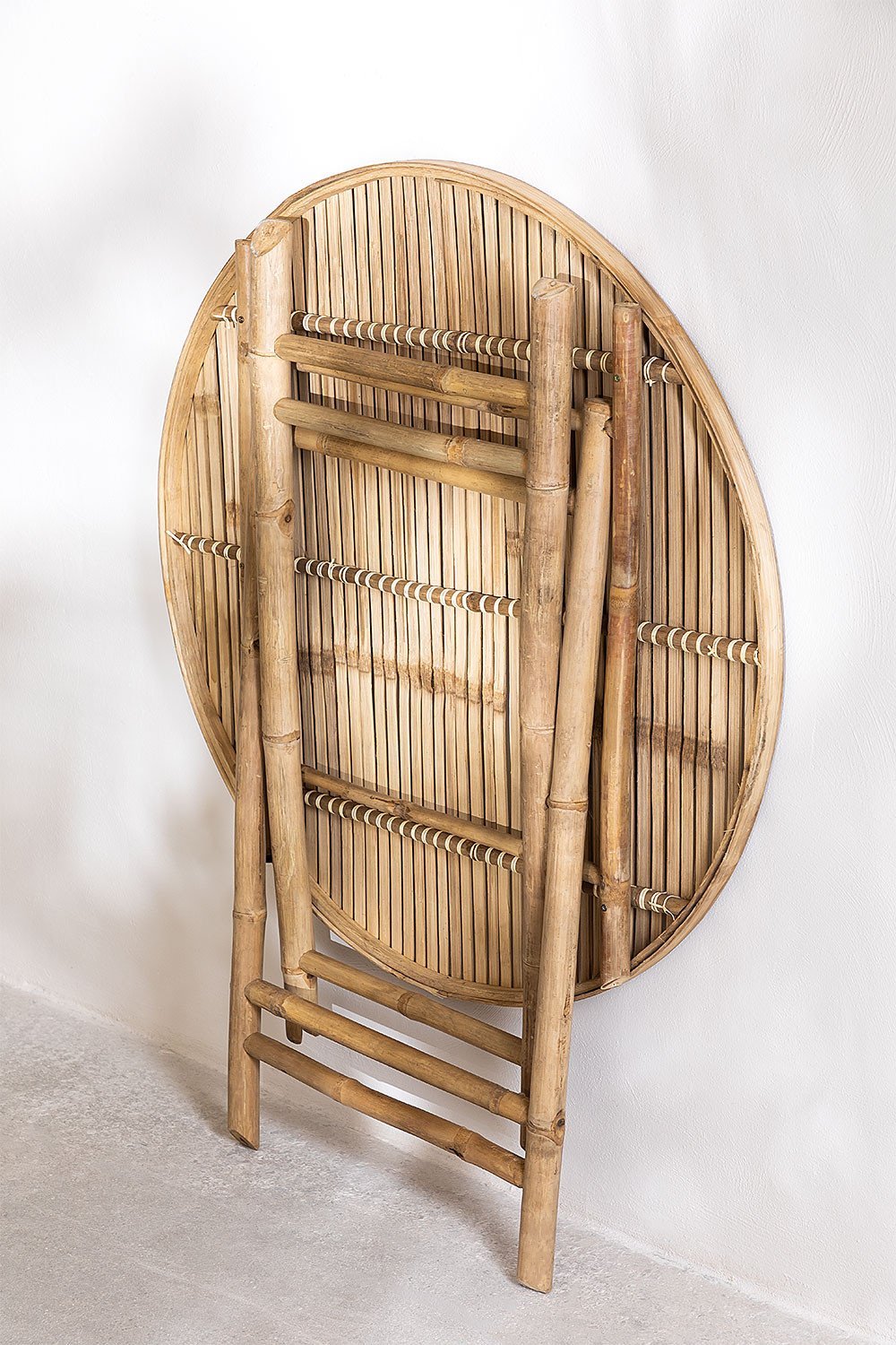 Mesa de jardim redonda Ø90 cm dobrável em bambu Lipe, imagem de galeria 4