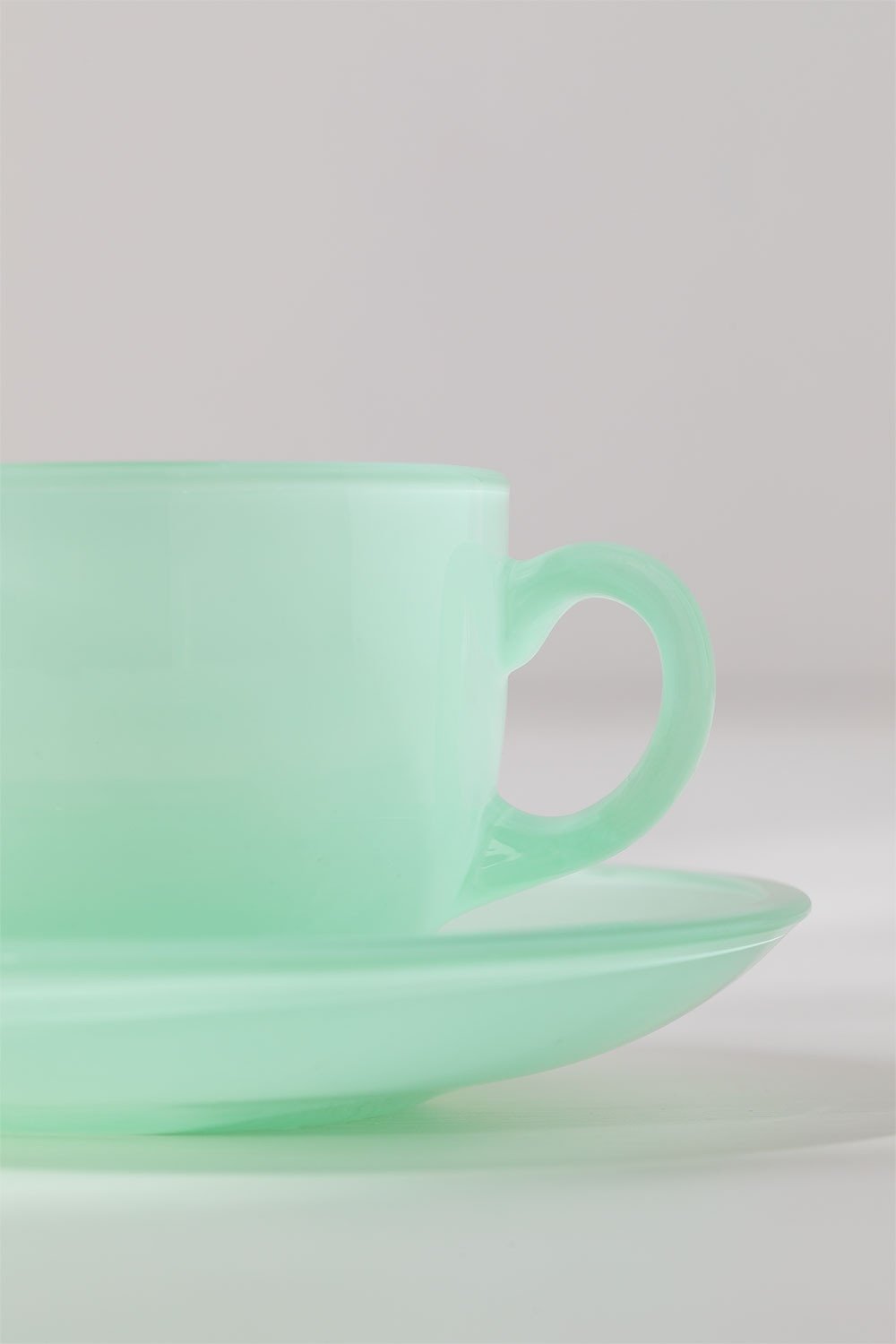 Pack de 4 chávenas de café 15 cl com pires de vidro Ainara, imagem de galeria 3