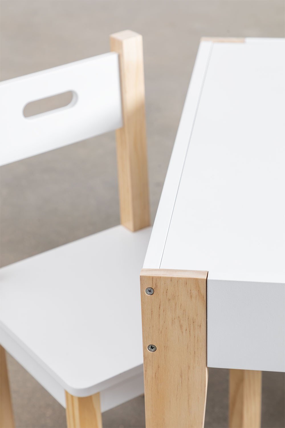 Conjunto de mesa de ardósia com armazenamento e 2 cadeiras em MDF e madeira de pinho Belfy Kids, imagem de galeria 5