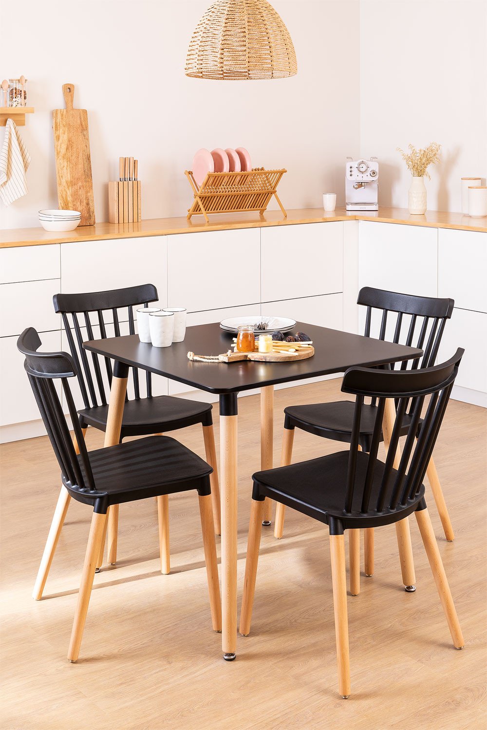 Mesa de Jantar Quadrada em Madeira de Faia e MDF (80x80cm) Royal, imagem de galeria 1